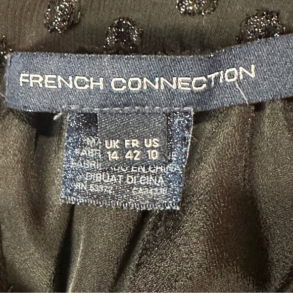 FRENCH CONNECTION Black Loose Fit Half Sleeve Blouse Size 10 - Picture 6 of 7